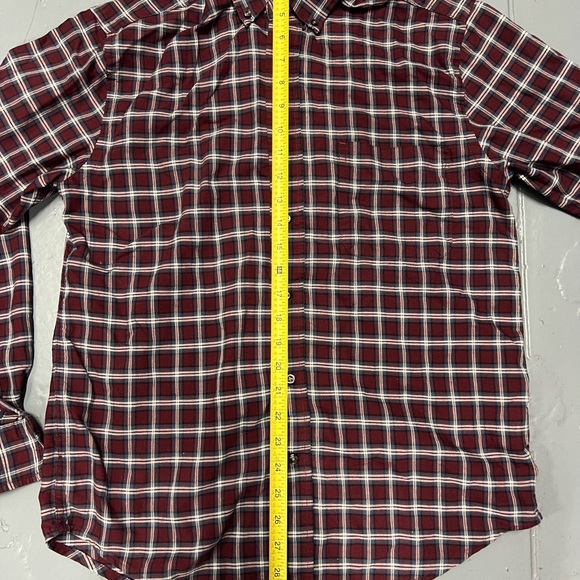 St Johns Bay Men Button Up Shirt Small Red Plaid  Long Sleeve Collar - Picture 2 of 6